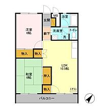 松丸コーポラス  ｜ 千葉県松戸市上本郷（賃貸マンション2LDK・2階・52.48㎡） その2