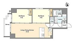 東京メトロ南北線 駒込駅 徒歩5分の賃貸マンション 11階2LDKの間取り