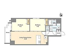 東京メトロ南北線 駒込駅 徒歩5分の賃貸マンション 5階2LDKの間取り