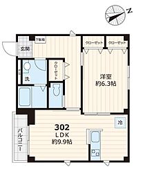 東京メトロ丸ノ内線 新大塚駅 徒歩6分の賃貸アパート 3階1LDKの間取り