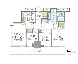 東京メトロ有楽町線 東池袋駅 徒歩1分の賃貸マンション 32階3LDKの間取り