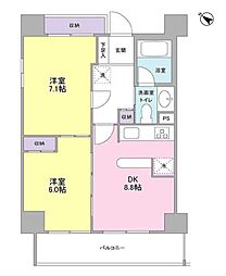 都営三田線 西巣鴨駅 徒歩4分の賃貸マンション 2階2DKの間取り