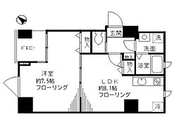 都営三田線 千石駅 徒歩7分の賃貸マンション 6階1LDKの間取り