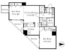 東京メトロ丸ノ内線 池袋駅 徒歩10分の賃貸マンション 5階2LDKの間取り
