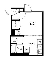 東武東上線 北池袋駅 徒歩10分の賃貸アパート 1階ワンルームの間取り