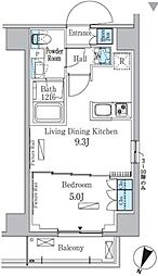 PARKAXIS大塚サウスレジデンス 1LDKの間取図画像