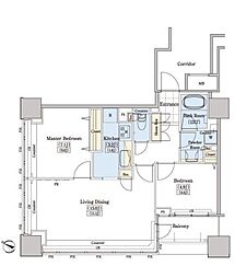 レジディアタワー上池袋タワーサイド 2LDKの間取図画像