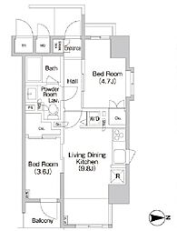 プライムアーバン池袋 2LDKの間取図画像