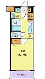 CREVISTA大塚 1Kの間取図画像
