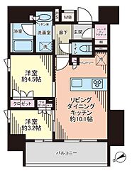 シャリエ椎名町 2LDKの間取図画像