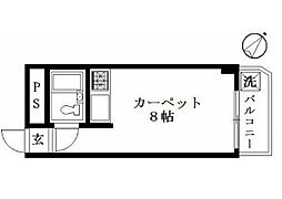 シャトレー東池袋 ワンルームの間取図画像