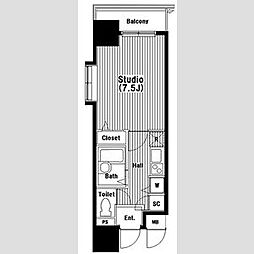 グランド・ガーラ練馬 1Kの間取図画像