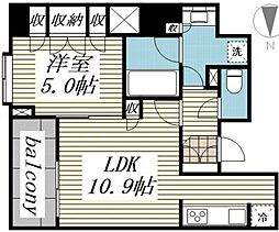 パークタワー池袋イーストプレイス 1LDKの間取図画像