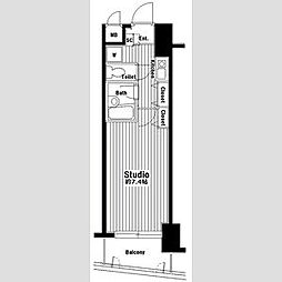 ガラ・ステージ目白 1Kの間取図画像