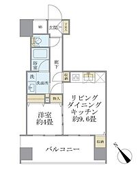エミリブ東長崎 1LDKの間取図画像