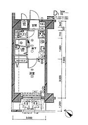 メインステージ巣鴨 1Kの間取図画像