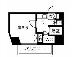 スパシエレジデンスファースト 1Kの間取図画像