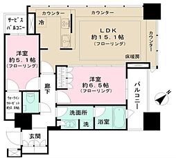 ステーションプラザタワー 2LDKの間取図画像