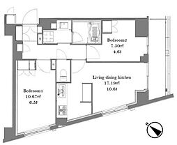 フレンシア田端南 2LDKの間取図画像