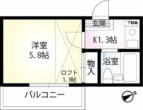 神奈川県川崎市川崎区観音2丁目(賃貸アパート1K・2階・16.10㎡)の写真 その2