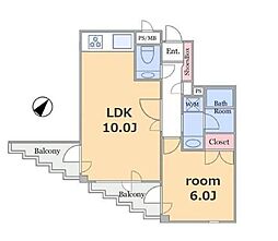 ライオンズマンション自由が丘東 1LDKの間取図画像