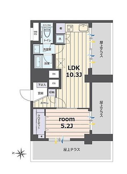 1LDK 間取り