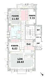グランツオーベル瀬田一丁目 3SLDKの間取図画像