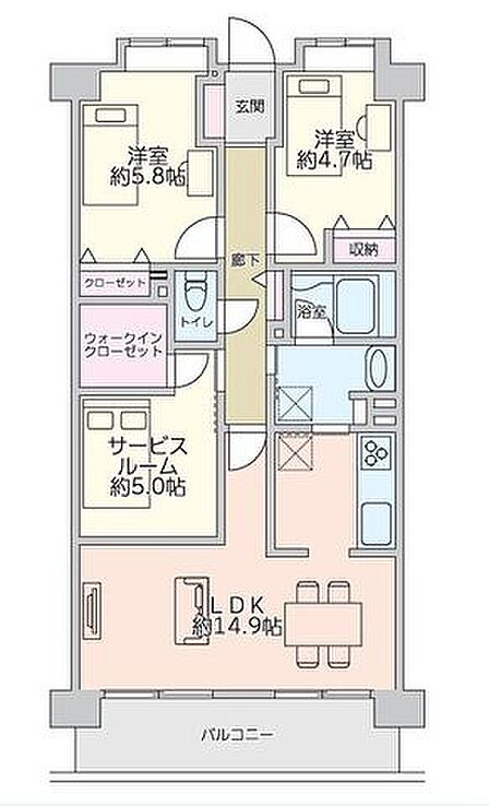 2SLDK 間取り