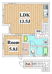 Cortile中延 1LDKの間取図画像