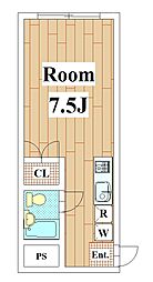 クローバーメゾン 1Kの間取図画像