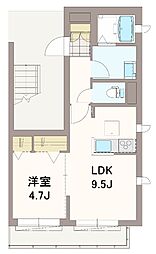 リーブ伍番館 1LDKの間取図画像