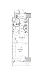 XEBEC人形町exz. 2階1DKの間取り