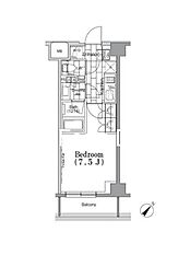 ONE ROOF FLAT TSUKISHIMA 6階1Kの間取り