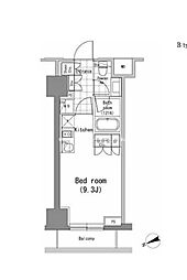 パークハビオ新橋 ワンルームの間取図画像