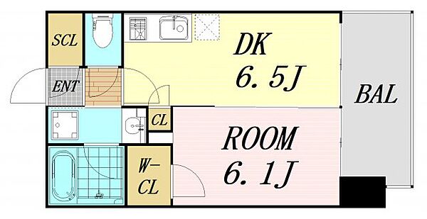 エステムコート中之島ゲート2 ｜大阪府大阪市西区川口2丁目(賃貸マンション1DK・9階・31.43㎡)の写真 その2