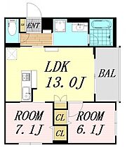 Fortuna江坂  ｜ 大阪府吹田市江の木町（賃貸マンション2LDK・1階・60.05㎡） その2