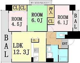 カサ・エスペラール  ｜ 大阪府大阪市北区本庄東2丁目（賃貸マンション3LDK・8階・65.36㎡） その2