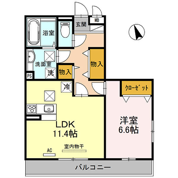 兵庫県姫路市神屋町2丁目(賃貸アパート1LDK・3階・50.37㎡)の写真 その2