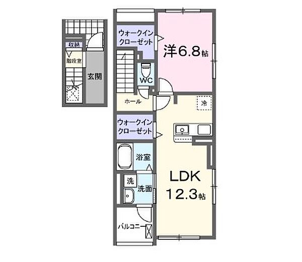 兵庫県小野市黒川町(賃貸アパート1LDK・3階・59.21㎡)の写真 その2