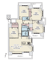 ダイアパレス知事公館 4LDKの間取図画像