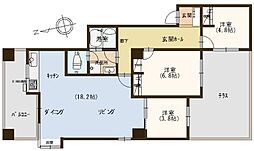 東峰マンション第2西公園 3LDKの間取図画像