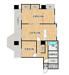 シャンピア大濠 3LDKの間取図画像