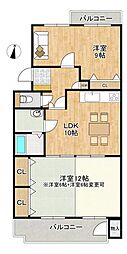 エメラルドマンション二島 3LDKの間取り