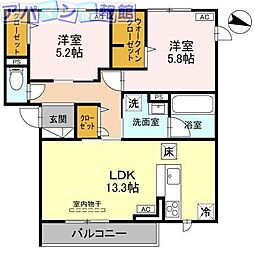間取図画像 2LDK