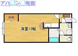 クレセントヨコイ2 ワンルームの間取図画像