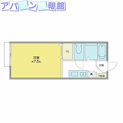 セジュールベガ ワンルームの間取図画像