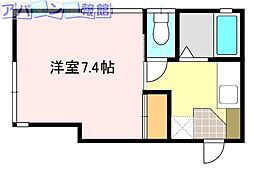 メゾンアルデバラン 1Kの間取図画像