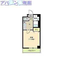 ビアンヴィーミサキ 1Kの間取図画像