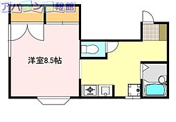 フォレスト 1Kの間取図画像