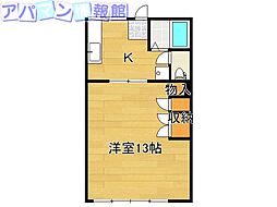 グランフォール 1Kの間取図画像
